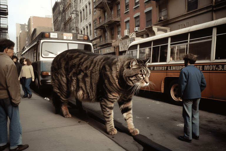 Giant Tabby Cat in NYC