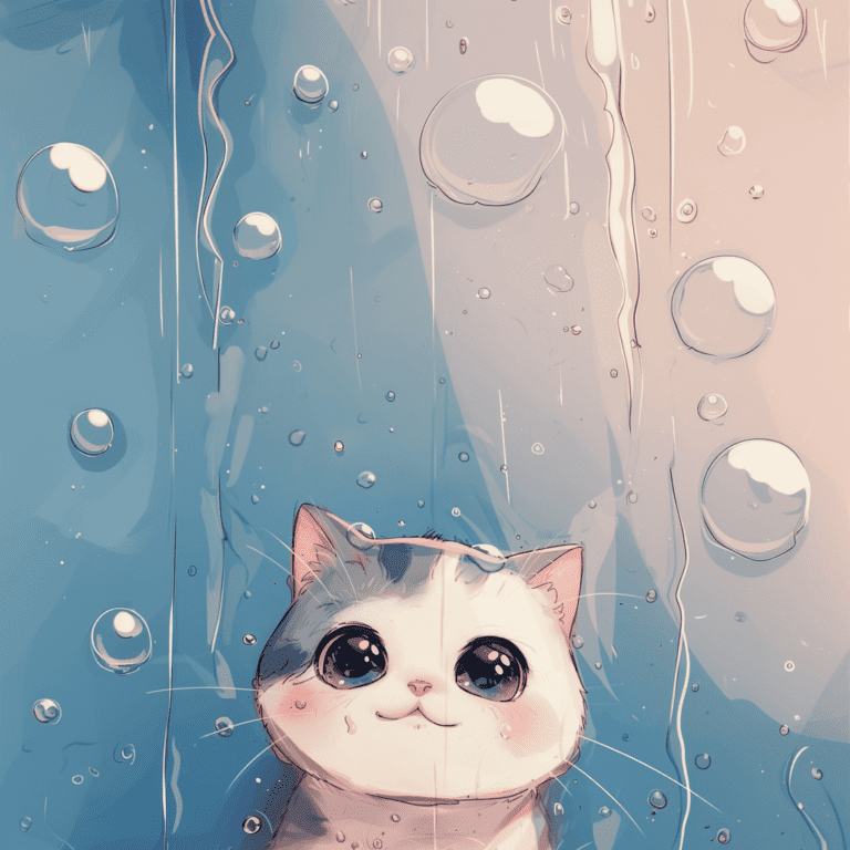 Kitten in the rain